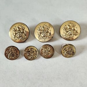 Vintage Gold Coat Of Arms Buttons